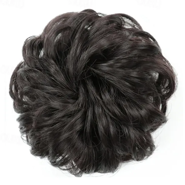 Messy Bun Hair Piece Hair Bun Scrunchies Synthetic Wavy Curly Chignon Ponytail Hair Extensions Thick Updo Hairpieces for Women Girls Kids 1PCS