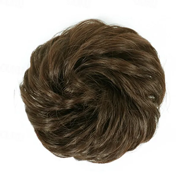 Messy Bun Hair Piece Hair Bun Scrunchies Synthetic Wavy Curly Chignon Ponytail Hair Extensions Thick Updo Hairpieces for Women Girls Kids 1PCS
