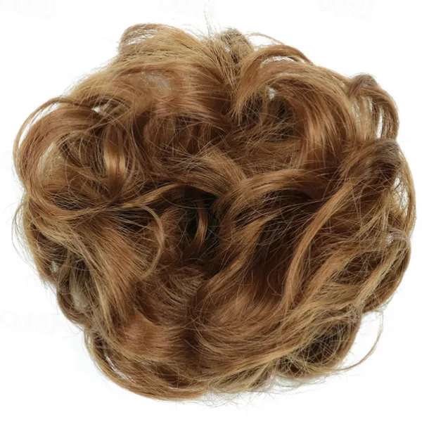 Messy Bun Hair Piece Hair Bun Scrunchies Synthetic Wavy Curly Chignon Ponytail Hair Extensions Thick Updo Hairpieces for Women Girls Kids 1PCS