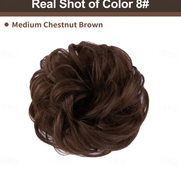 Messy Bun Hair Piece RSWETE Instant Rose Bun Hair Scrunchie Hairpieces for Women Wavy Curly Hair Pieces Chignon Ponytail Hair Extensions Updo Hairpiece Wiglet Bun
