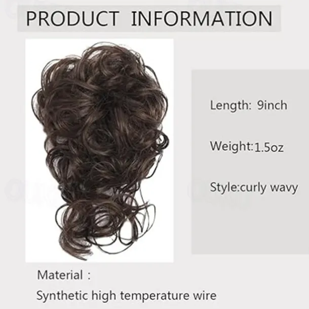 Messy Bun Hair Piece, Super Long Tousled Updo Hair Bun Extensions Wavy Hair Wrap Ponytail Hairpieces Hair Scrunchies with Elastic Hair Pieces for Women Girls