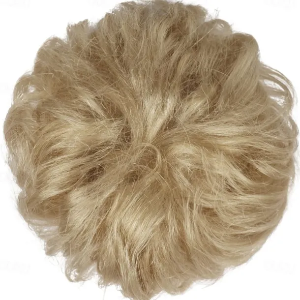 Messy Buns Hair Piece Hairpiece Wavy Ash Blonde Hair Scrunchies Tousled Updo Hairpieces for Women Girls