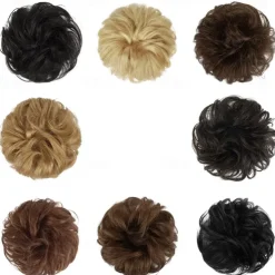 Messy Buns Hair Piece Hairpiece Wavy Ash Blonde Hair Scrunchies Tousled Updo Hairpieces for Women Girls