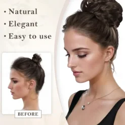 Messy Hair Bun Extensions Wavy Curly Claw Clip Messy Bun Hair Pieces Blonde Highlights Messy Bun Extension Clip in Claw Chignon Synthetic Hair Buns for Woman