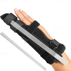Metacarpal Finger Splint Hand Brace Pinky Finger Splint For Boxer Fractures Broken Ring Little Finger Cast Trigger Finger Immobilizer Straightener Ulnar Gutter Splint Support - Right Large