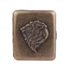 Metal Cigarette Case, Creative Embossed Design, Holds 20 Cigarettes