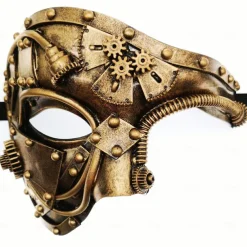 Metal Cyborg Halloween Venetian Mask Phantom Of The Opera Carnival Mask Steampunk Adults' Men's Women's Halloween Carnival Mardi Gras Party Masquerade Easy Halloween Costumes Dress Up