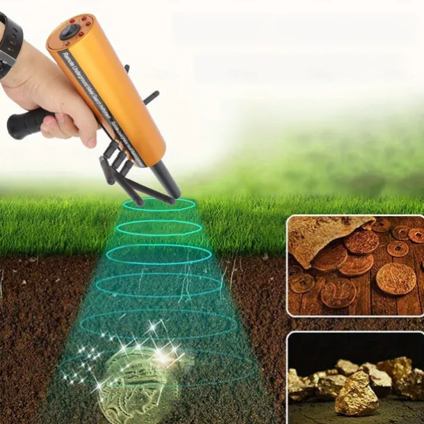 Metal Detector 30m Depth 1200m Range 6 Antenna Highly Accurate Metal Pinpointer Handheld Golden Diamond Miner Detector Metal Finding Detector Remote Search Underground Metal Device for Silvery Copper