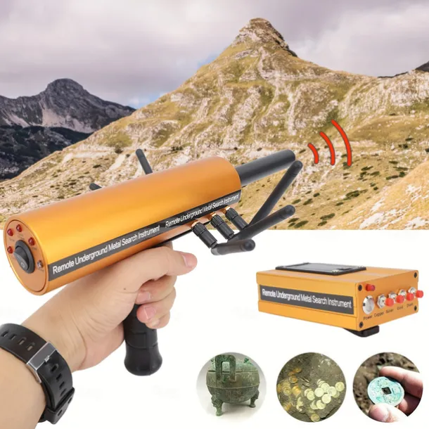 Metal Detector 30m Depth 1200m Range 6 Antenna Highly Accurate Metal Pinpointer Handheld Golden Diamond Miner Detector Metal Finding Detector Remote Search Underground Metal Device for Silvery Copper