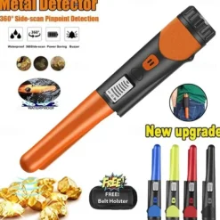 Metal Detector Portable High Sensitivity Metal Detector One-Button LED Indicator Gold Detector Pointer Metal Detector with Woven Holster Bag
