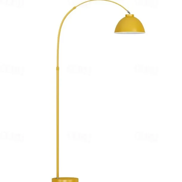 Metal Vaulted Floor Lamp for Living Room, 1 Bulb Macaron Standing Light, Modern Office Reading Floor Light with Adjustable Rod Arm 110-240V