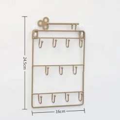 Metal Wall Art Mounted Key Holder Storage Rack Organizer with Hook for Entryway Gate Doorway Jewelry Shelf Hanger Hanging Lock Opener