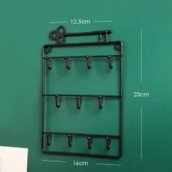 Metal Wall Art Mounted Key Holder Storage Rack Organizer with Hook for Entryway Gate Doorway Jewelry Shelf Hanger Hanging Lock Opener