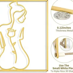 Metal Wall Decor Minimalist Abstract lady Wall Art Simple Line Drawing Wall Sculptures Modern Female Body Home Hanging Metal Wall Decor