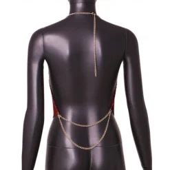 Metallic Backless Sparkle Camisole Body Chain Crop Tank Top Disco Fancy Dress Women's Party Club Pride Parade Adults' Tank Top