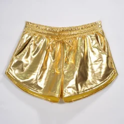 Metallic 1980s Shiny Latex Patent Shorts PU Leather Fancy Dress Women's Masquerade Party Bachelorette Party Pride Parade Adults' Shorts