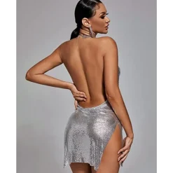 Metallic Sparkle Sexy Body Chain Mini Dress Disco Fancy Dress Women's Carnival New Year Party / Evening Club Beach Adults' Dress