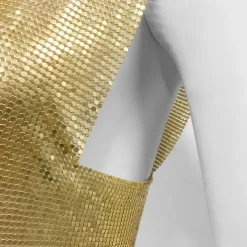 Metallic Sparkle Sexy Crop Tank Top Disco Solid Color Fancy Dress Women's Party Club Adults' Tank Top