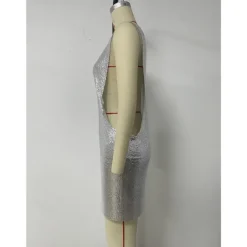 Metallic Sparkle Sexy Mini Dress Disco Sequins Solid Color Fancy Dress Women's Party Club Adults' Dress