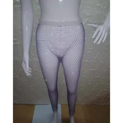 Metallic Sparkle Sexy Pants Sheer Mesh Rhinestone Cover Up Disco Fancy Dress Women's Carnival Party Club Pride Parade Adults' Pants