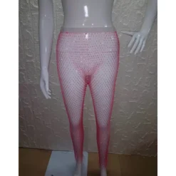 Metallic Sparkle Sexy Pants Sheer Mesh Rhinestone Cover Up Disco Fancy Dress Women's Carnival Party Club Pride Parade Adults' Pants