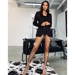 Metallic Sparkle Sexy Pants Sheer Mesh Rhinestone Cover Up Disco Fancy Dress Women's Carnival Party Club Pride Parade Adults' Pants