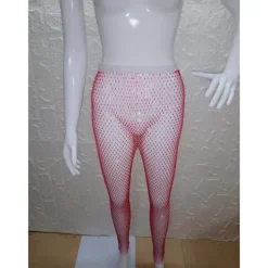 Metallic Sparkle Sexy Pants Sheer Mesh Rhinestone Cover Up Disco Fancy Dress Women's Carnival Party Club Pride Parade Adults' Pants