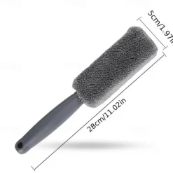 Microfiber Car Tire Brush With Long Handle, Tire Brush, Car Wheel Hub Brush, Wheel Rim Cleaning Brush, Handheld Car Washing Brush, Detailing Brush, Car Maintenance, Cleaning Supplies