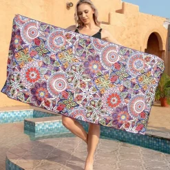 Microfiber Sand Free Beach Towel Quick Dry Super Absorbent Large Towels Blanket for Travel Pool Swimming Bath Camping Yoga Girls Women Men Adults