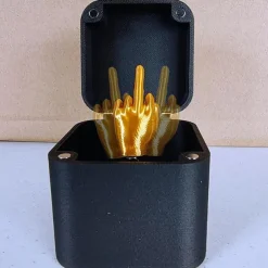 Middle Finger in Box for Adults Prank Gifts, 3D Printed Middle Finger in a Surprise Prank Pop up Gift Box, Annoying Gift Box with a Middle Finger Black Ring Box