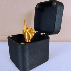 Middle Finger in Box for Adults Prank Gifts, 3D Printed Middle Finger in a Surprise Prank Pop up Gift Box, Annoying Gift Box with a Middle Finger Black Ring Box