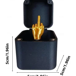 Middle Finger in Box for Adults Prank Gifts, 3D Printed Middle Finger in a Surprise Prank Pop up Gift Box, Annoying Gift Box with a Middle Finger Black Ring Box