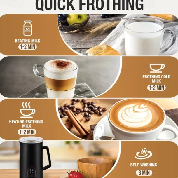 Milk Frother Electric Milk Steamer Foam 4 In 1 Coffee Foam Maker Maker Automatic Commercial Electric Milk Frother Machine