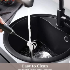 Milk Frother Handheld with 3 Heads Coffee Whisk Foam Mixer with USB Rechargeable 3 Speeds Electric Mini Hand Blender for Latte Cappuccino Hot Chocolate Egg