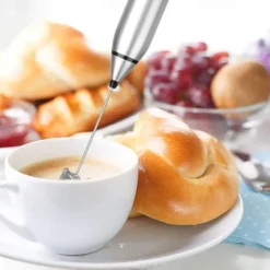 Milk Frother Handheld with 3 Heads Coffee Whisk Foam Mixer with USB Rechargeable 3 Speeds Electric Mini Hand Blender for Latte Cappuccino Hot Chocolate Egg