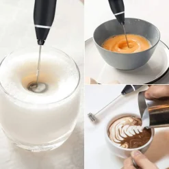 Milk Frother Handheld with 3 Heads Coffee Whisk Foam Mixer with USB Rechargeable 3 Speeds Electric Mini Hand Blender for Latte Cappuccino Hot Chocolate Egg