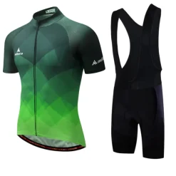 Miloto Men's Cycling Jersey with Bib Shorts Short Sleeve Mountain Bike MTB Road Bike Cycling Black White Yellow Gradient Plaid Checkered Bike Clothing Suit 3D Pad Breathable Quick Dry Reflective