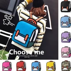 Mini Backpack Student 3D Backpack Fashion Two-Dimensional Teenager Boys Girls Trend Backpack For School Opens, Back to School Gift