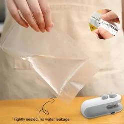 Mini Bag Sealer, Handheld Heat Sealer for Plastic Bags, Portable Snack Sealing Machine for Home Kitchen, Easy Hand Press Seal & Reseal, Food Storage Saver