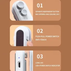 Mini Bag Sealer Sealing Machine 2 in 1 Heat Sealer and Cutter for Plastic Bags New