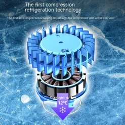 Mini Bladeless Neck Fan – USB Rechargeable Air Cooler with Digital Display, Portable Power Vent for Indoor and Outdoor Use