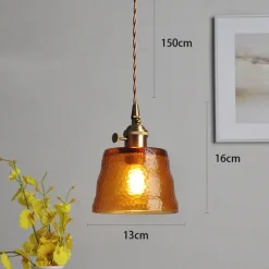 Mini Clear Glass Pendant Light with Switch Small Vintage Rustic Pendant Lamp Retro Farmhouse Pendant Light Fixture Decorative Pendant Lighting for Hallway Bedside Over Table