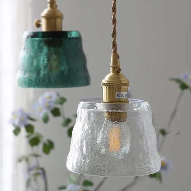 Mini Clear Glass Pendant Light with Switch Small Vintage Rustic Pendant Lamp Retro Farmhouse Pendant Light Fixture Decorative Pendant Lighting for Hallway Bedside Over Table