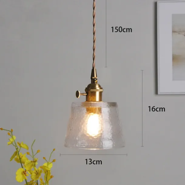 Mini Clear Glass Pendant Light with Switch Small Vintage Rustic Pendant Lamp Retro Farmhouse Pendant Light Fixture Decorative Pendant Lighting for Hallway Bedside Over Table
