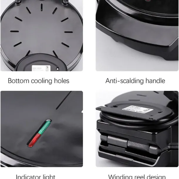 Mini Doughnut Maker Electric Non-stick Doughnut Maker Easy to Clean Makes 7 Doughnuts Makes Vegan Breakfast 1000W