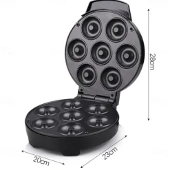 Mini Doughnut Maker Electric Non-stick Doughnut Maker Easy to Clean Makes 7 Doughnuts Makes Vegan Breakfast 1000W