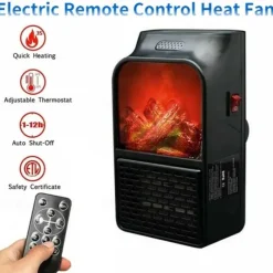 Mini Electric Fan Heater Portable Plug-in Wall Ceramic Heater Air Heating Winter Room Warmer Thermostat Remote Control 400W PTC