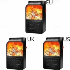 Mini Electric Fan Heater Portable Plug-in Wall Ceramic Heater Air Heating Winter Room Warmer Thermostat Remote Control 400W PTC