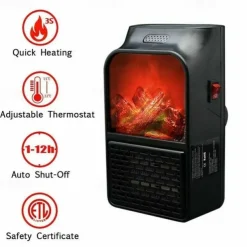 Mini Electric Fan Heater Portable Plug-in Wall Ceramic Heater Air Heating Winter Room Warmer Thermostat Remote Control 400W PTC