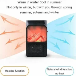 Mini Electric Fan Heater Portable Plug-in Wall Ceramic Heater Air Heating Winter Room Warmer Thermostat Remote Control 400W PTC